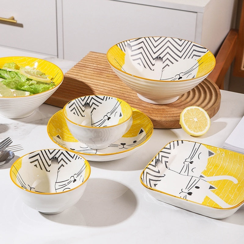 Cartoon And Plates Creative Rice Soup Bowls For Home Baking Dishes