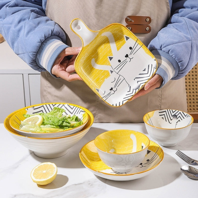 Cartoon And Plates Creative Rice Soup Bowls For Home Baking Dishes