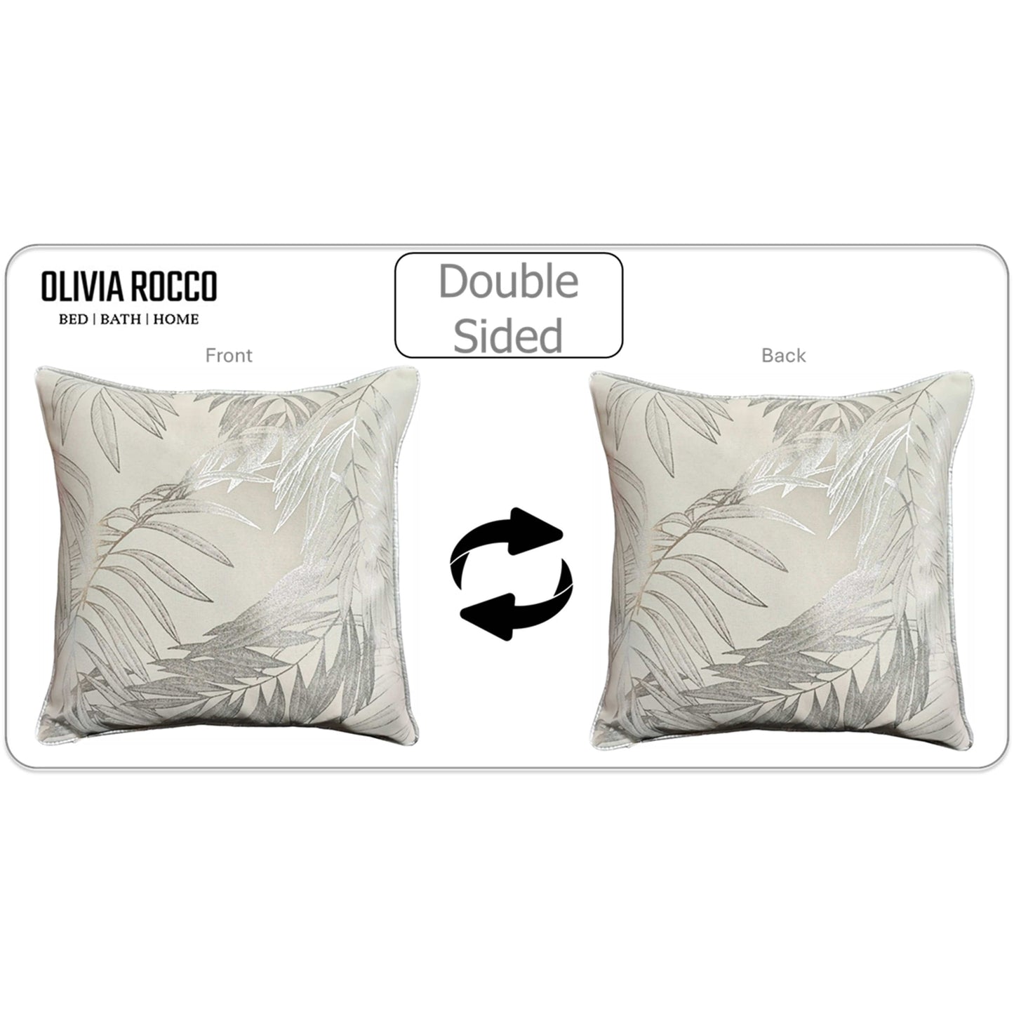 Leaf Sparkle 2 Pack Cushion Covers Leaf Natural Modern Decorative Throw Pillow Cases for Sofa or Bed by OLIVIA ROCCO