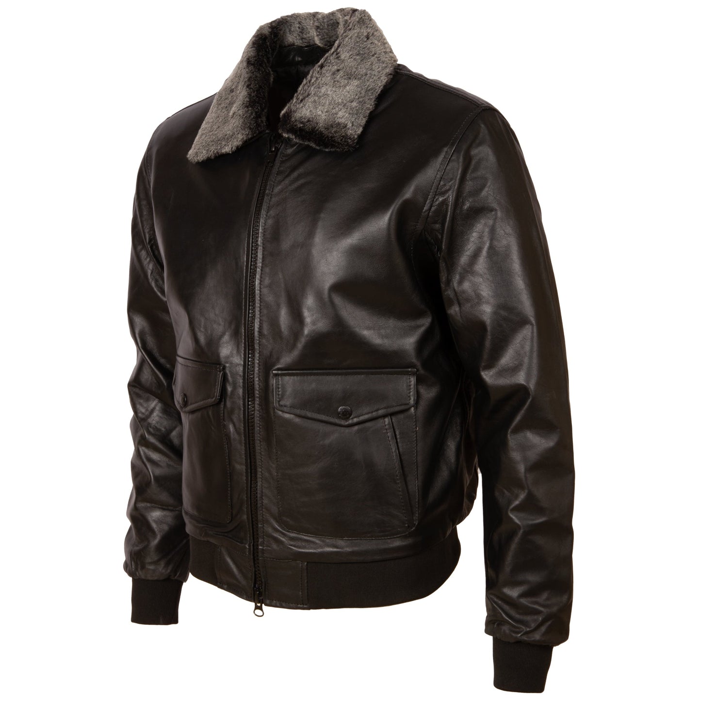 BP9J Men's Pilot Aviator Jacket - Black/Snow Top
