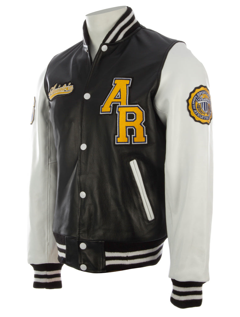 VZH7 Men's Varsity Jacket - Black/White