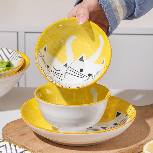 Cartoon And Plates Creative Rice Soup Bowls For Home Baking Dishes