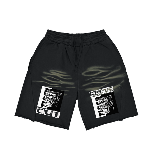 Vintage Washed Tiger Stripes Short Pants