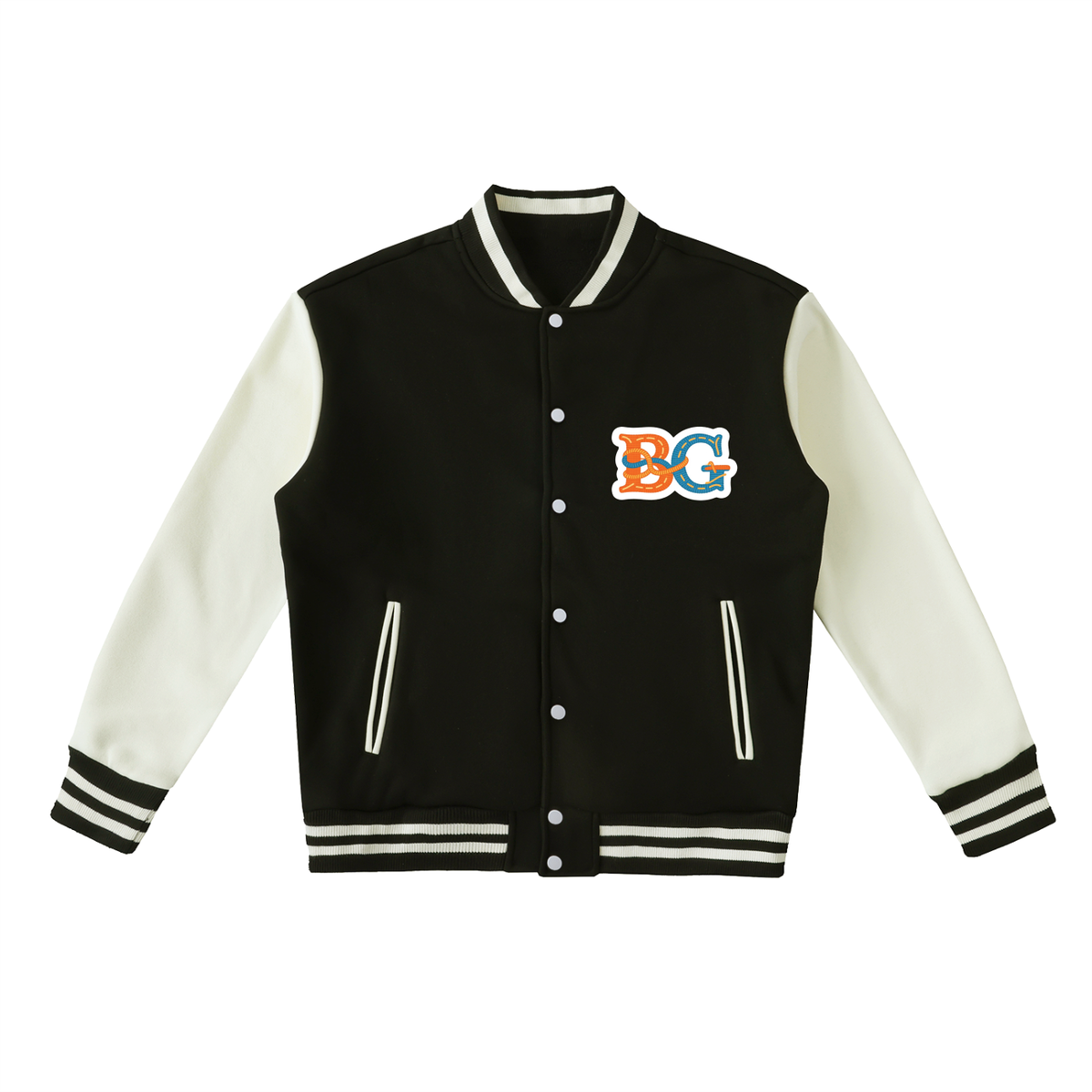 Two-Tone Fleeced Varsity Jacket