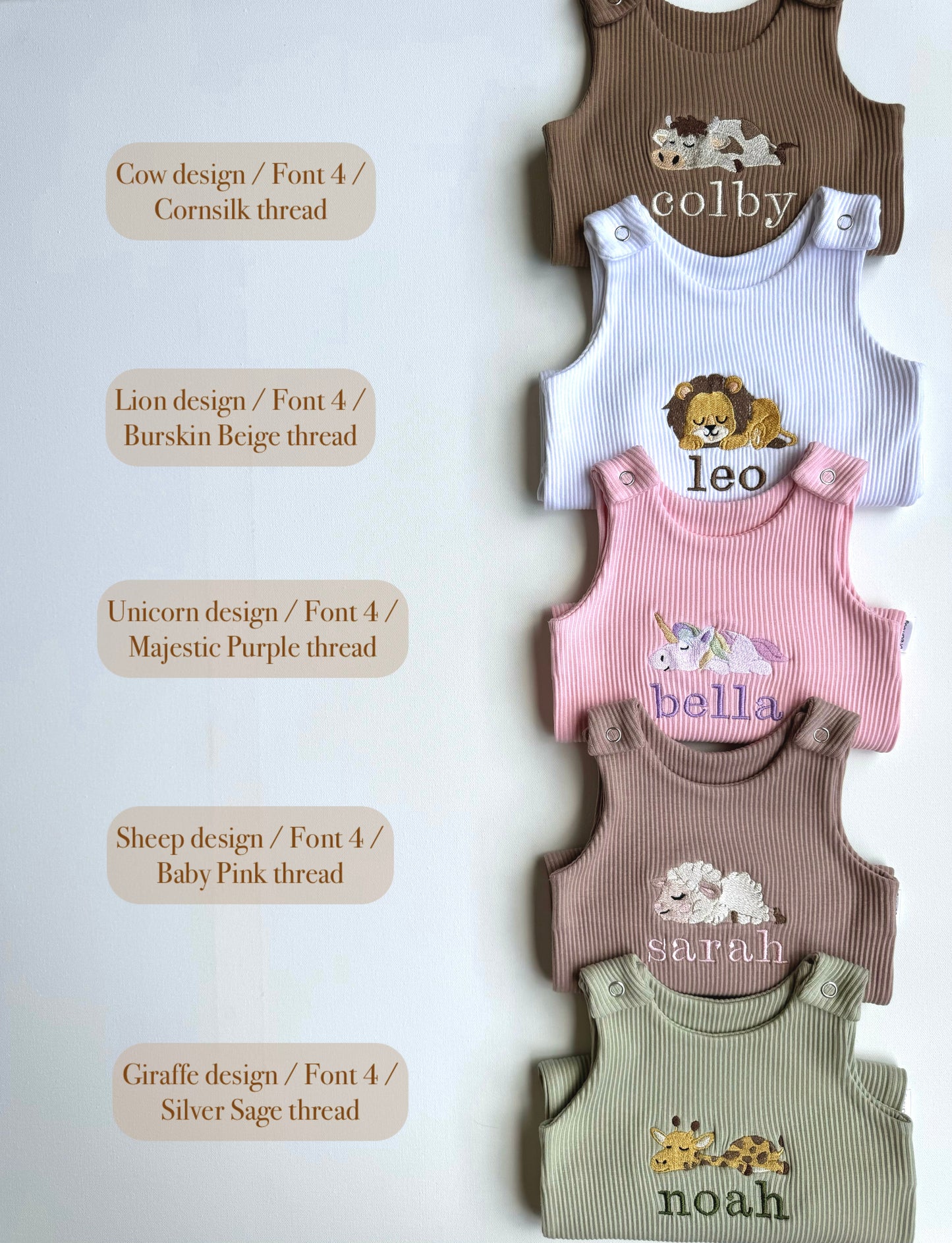 Animal Theme Personalised Dungarees