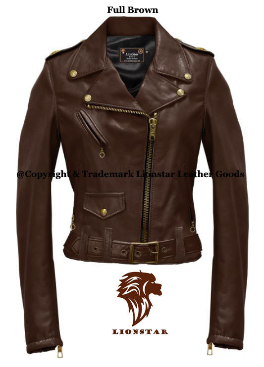 Lionstar Newage Ladies Sheepskin Leather Biker Jacket