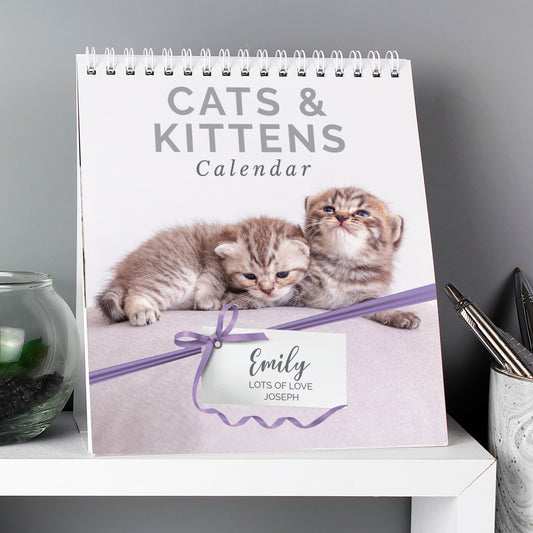 Personalised Cats And Kittens Desk 2026 Calendar