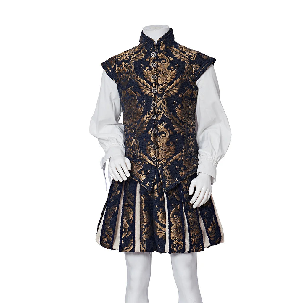 15th Century Renaissance Tudor King Prince Costume Vest & Pants Set – Elizabethan Outfit