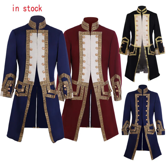 18th Century Men's Regency Royal Military Uniform – Colonial Tuxedo Jacket George Washington Hamilton