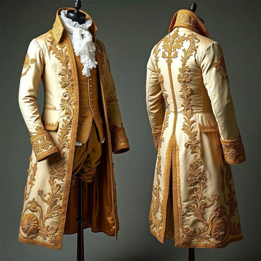 1770’s Men’s British Victorian Royal Court Suit – Rococo Baroque Aristocratic Gentleman Tuxedo Costume