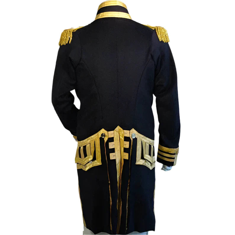 Men’s British Royal Navy Vice‑Admiral Steampunk Hussar Jacket Uniform Costume