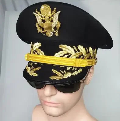 US Naval Commander Cap – Admiral Officer Hat for Men, Classic Military Uniform Accessory