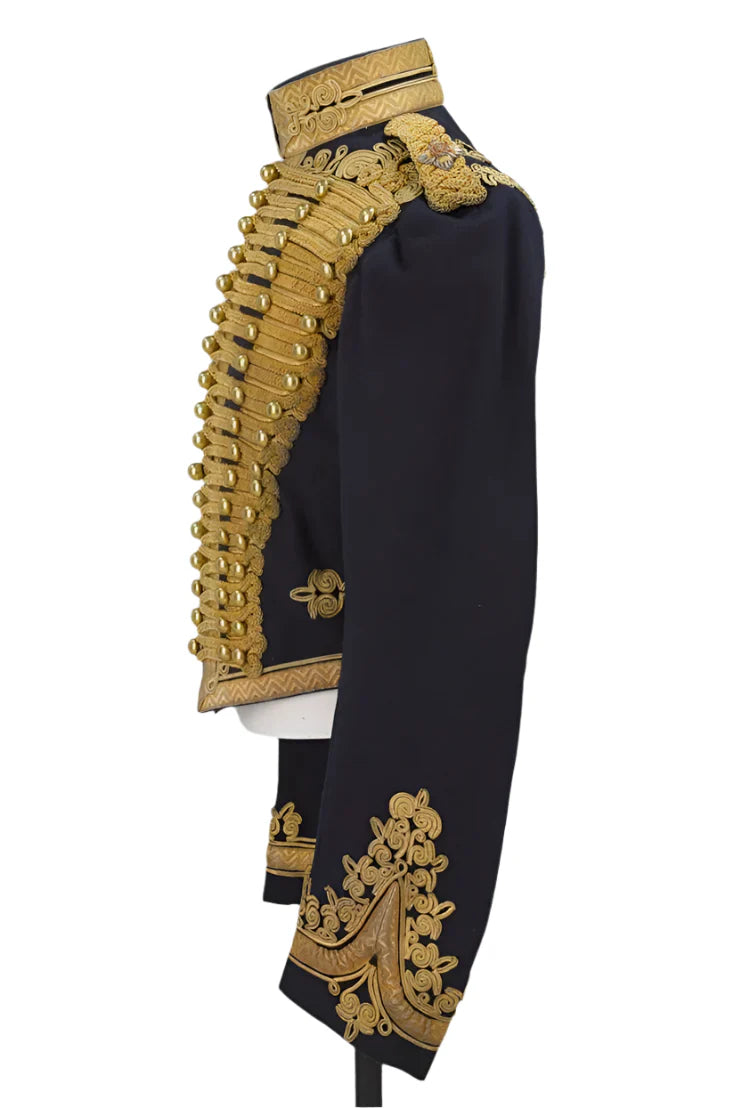 1909 Captain Costume – Victorian Civil War Royal Hussar Military Jacket & Napoleonic Gothic Officer Uniform