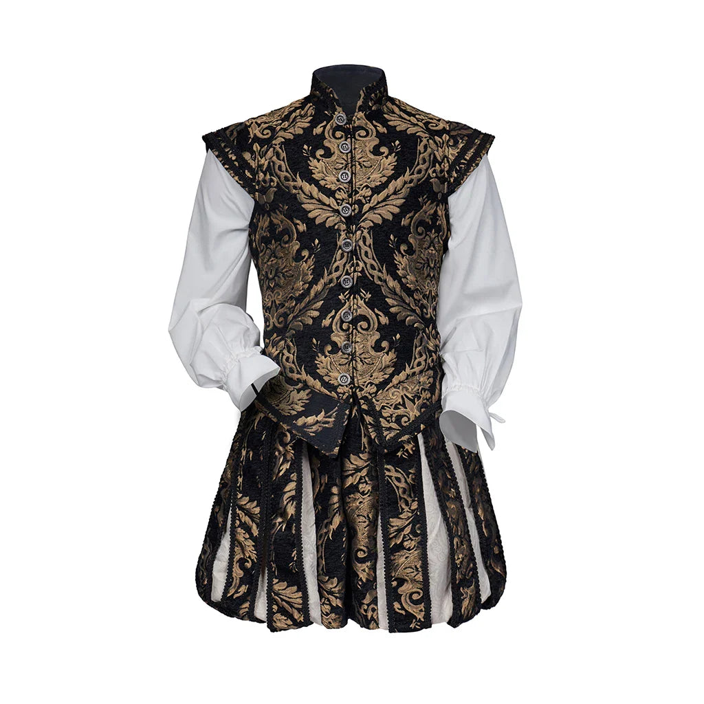 15th Century Renaissance Tudor King Prince Costume Vest & Pants Set – Elizabethan Outfit