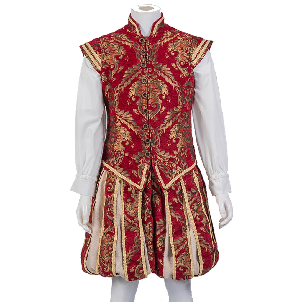 15th Century Renaissance Tudor King Prince Costume Vest & Pants Set – Elizabethan Outfit
