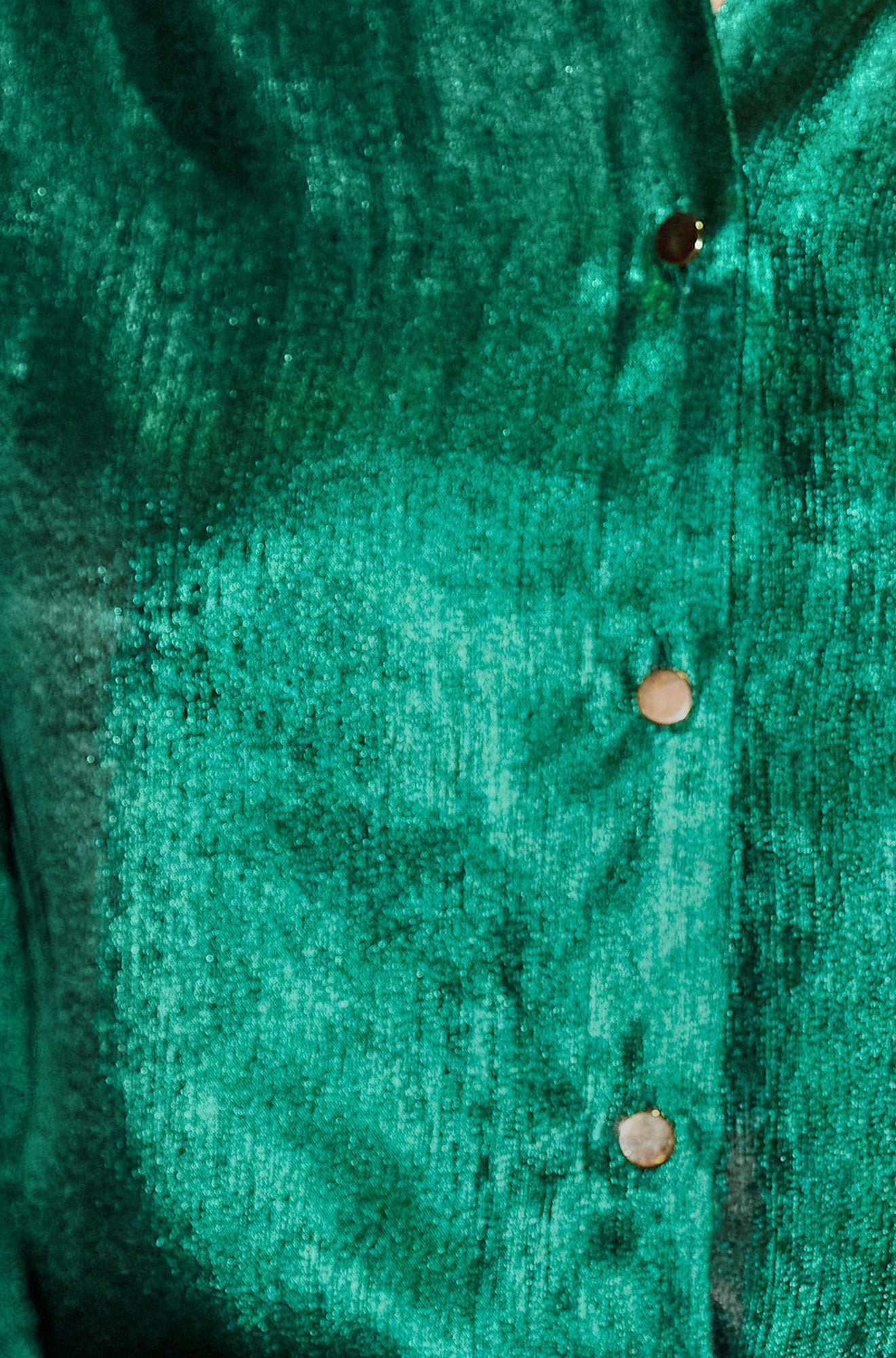 Yumi Green Metallic Relaxed Balloon Sleeve Shirt