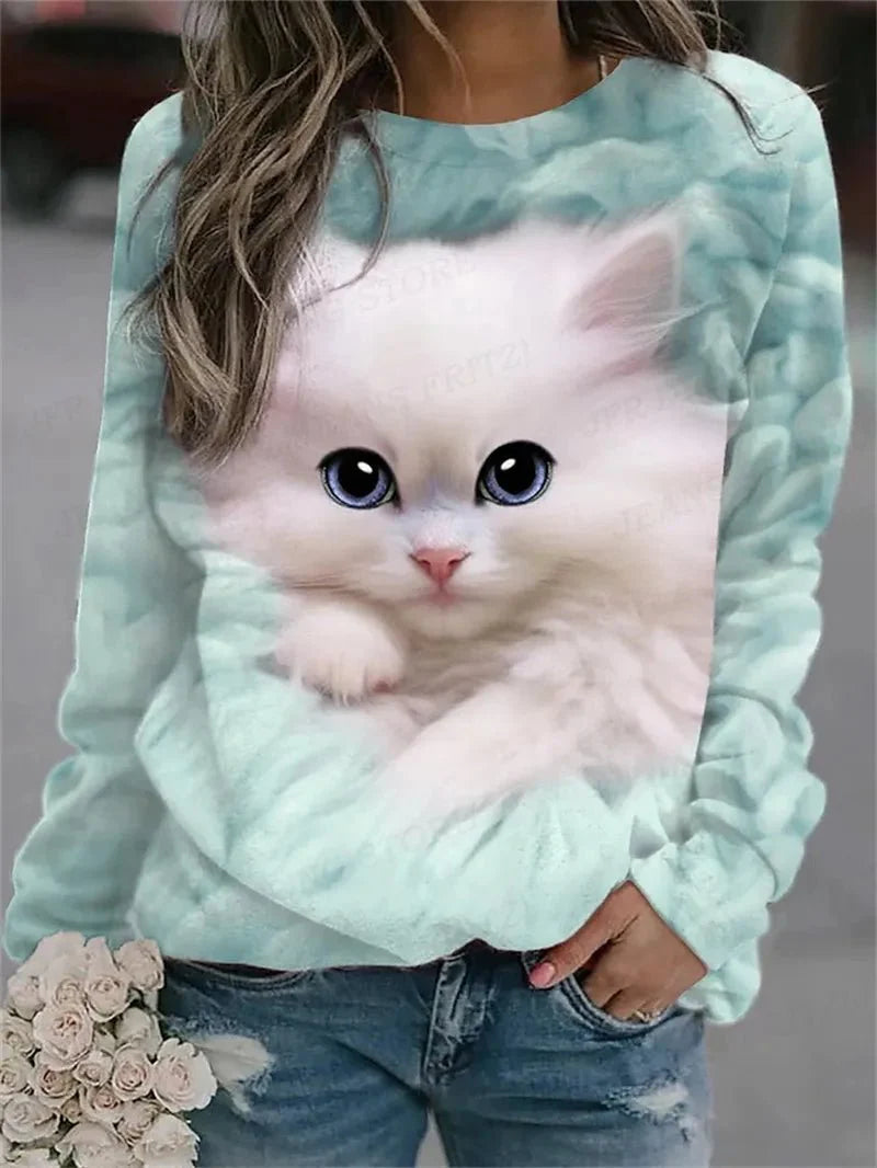 Ladies Cute Cat Sweatshirt [SELECTION]