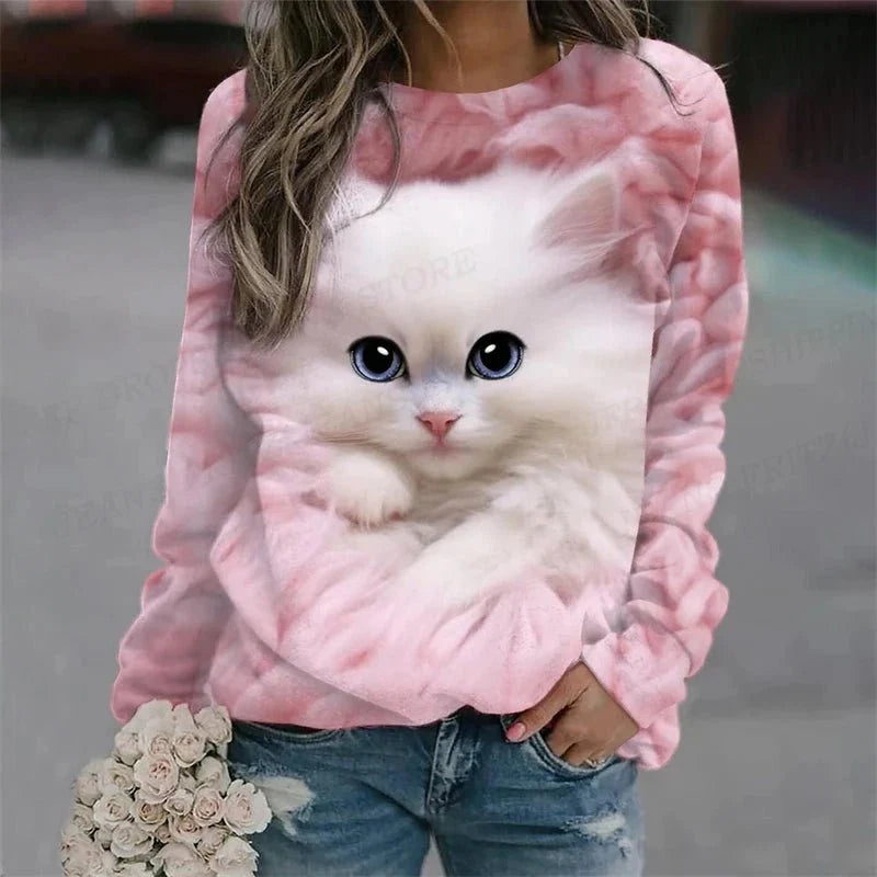 Ladies Cute Cat Sweatshirt [SELECTION]