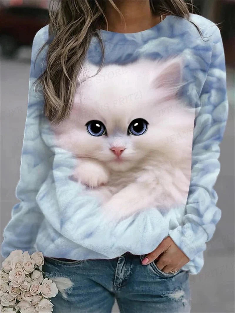 Ladies Cute Cat Sweatshirt [SELECTION]