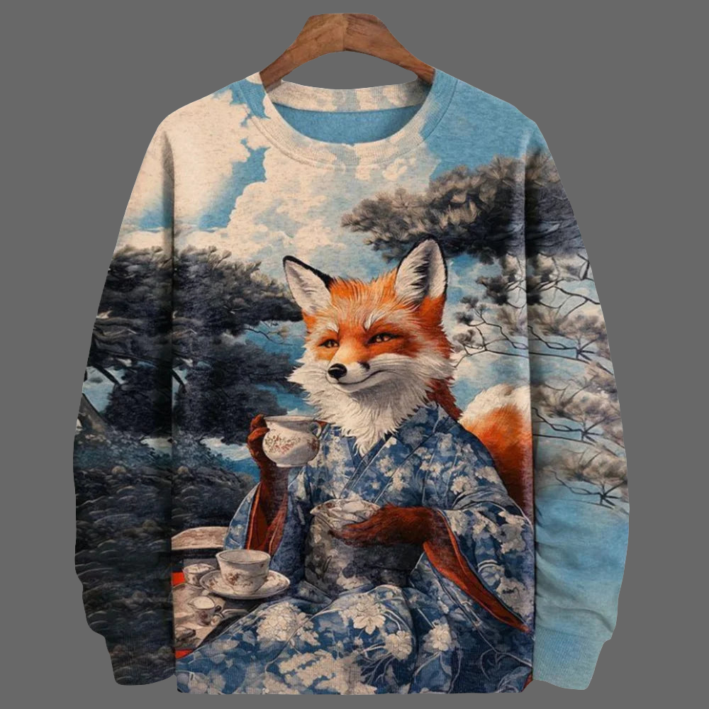 Trendy Unisex Graphic Sweater Collection with Fox Designs