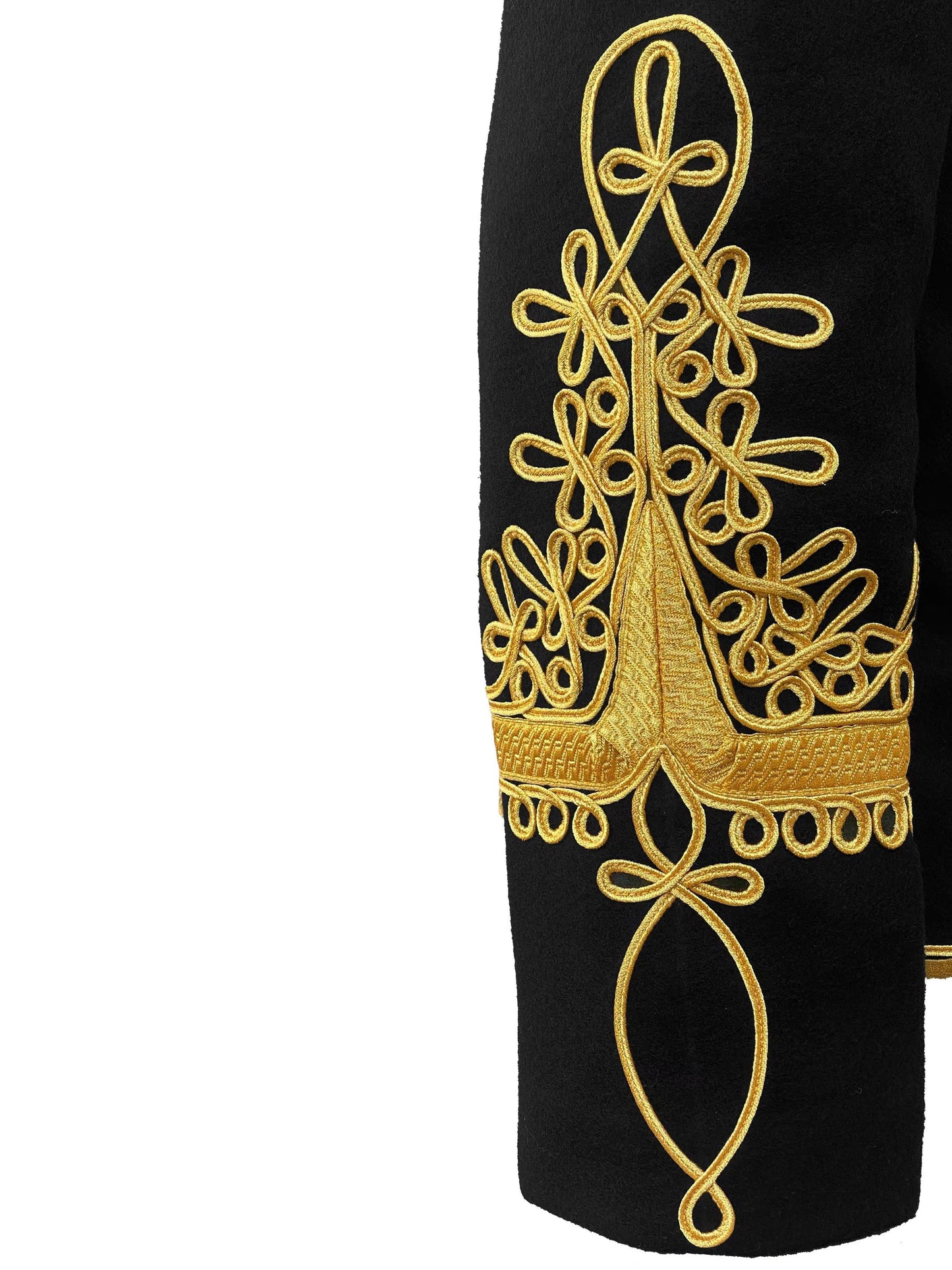 Men’s Custom Napoleonic Hussar Military Wedding Jacket – Gold-Braided Wool Tunic